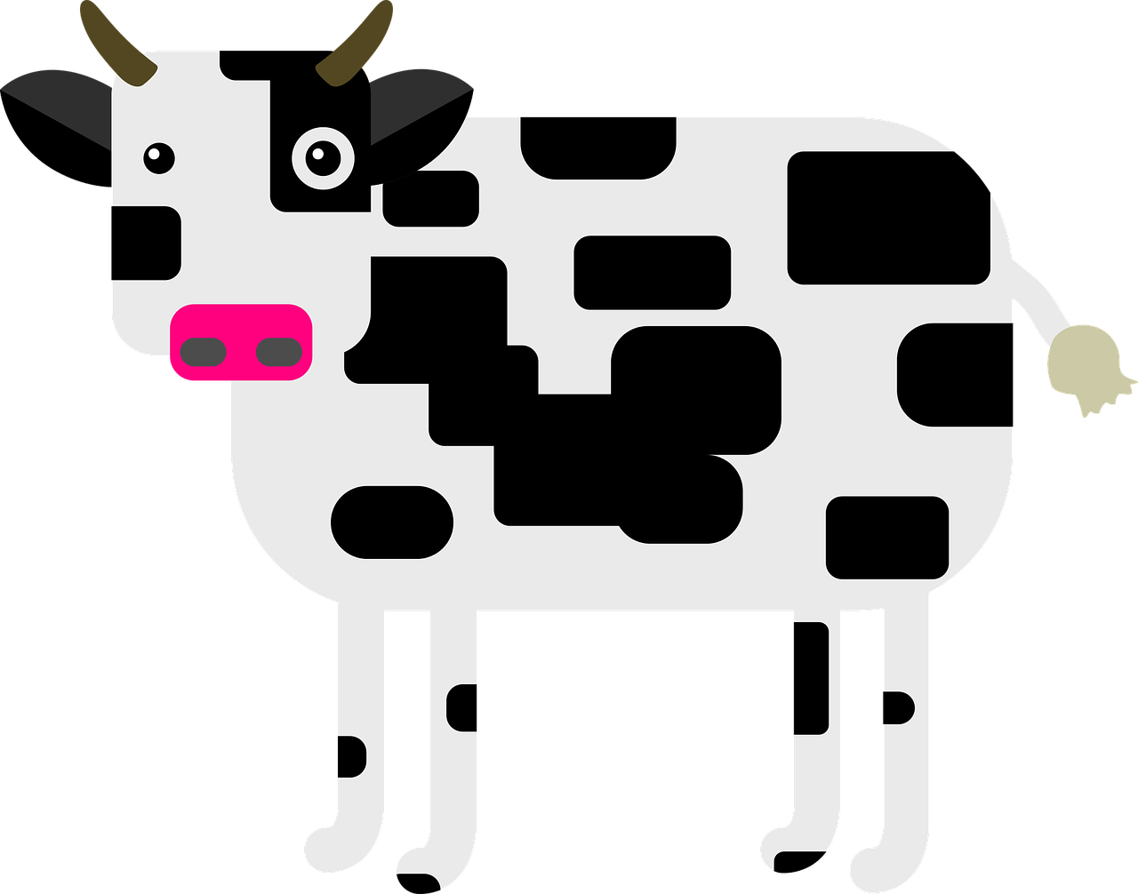Cow Milk Dairy Cows Free Photo - クローン 病 潰瘍 性 大腸 炎 覚え 方 Clipart (1280x1006), Png Download