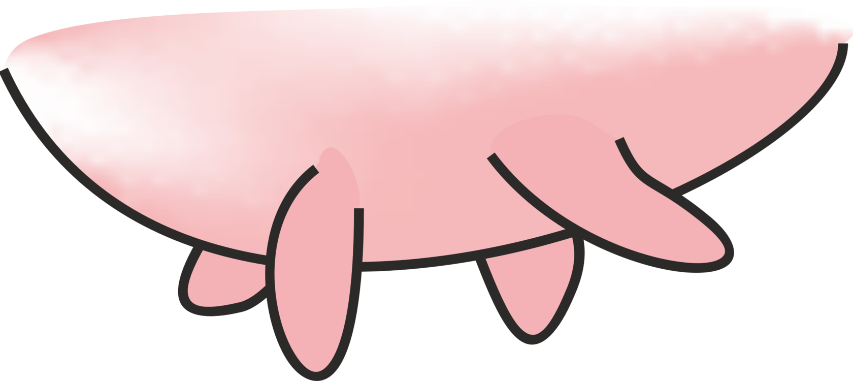 Pink,smile,nose - Cow Udder Clip Art - Png Download (1680x750), Png Download