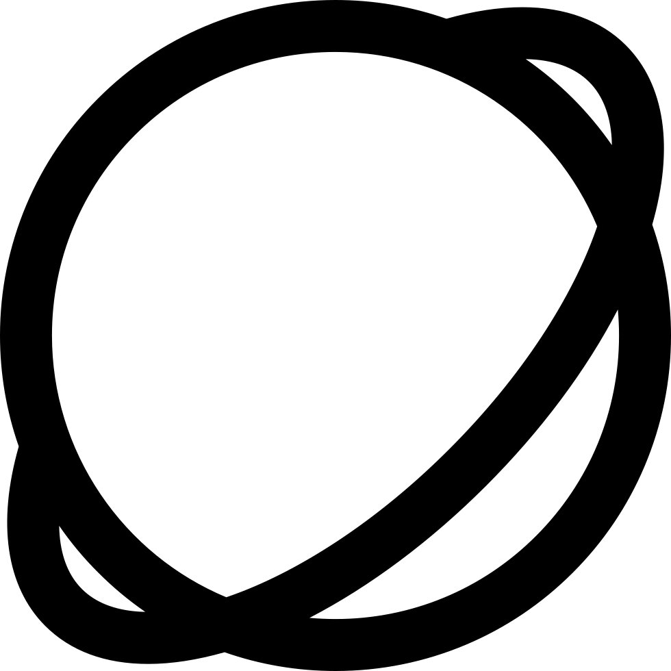 Saturn Space Outlined Planet - Planet Outline Png Clipart (980x980), Png Download