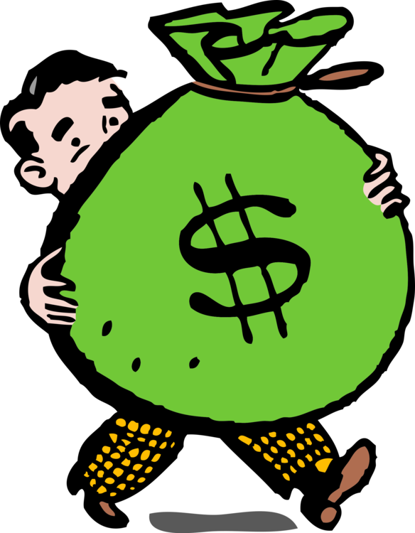 Human Behavior,plant,food - Man With Money Bag Clipart - Png Download (584x750), Png Download