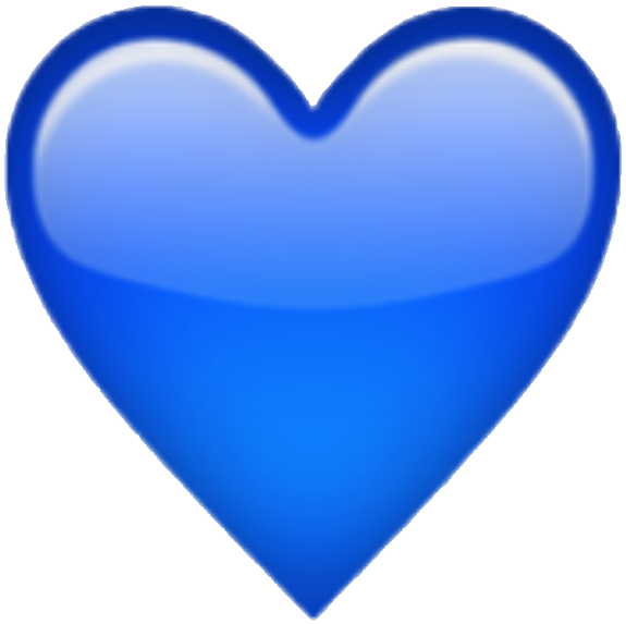 Transparent Blue Heart Emoji Clipart (575x573), Png Download