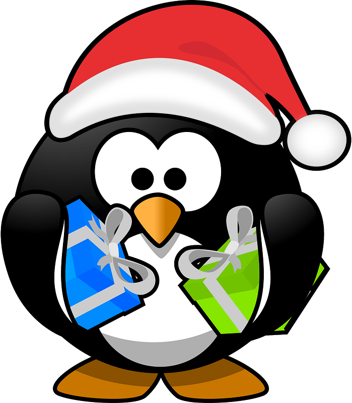 Santa Penguin Clipart - Png Download (699x800), Png Download
