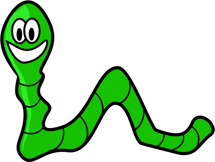 Clip Art Black And White Library Worm Clip Art Free - Clipart Inchworm - Png Download (748x562), Png Download