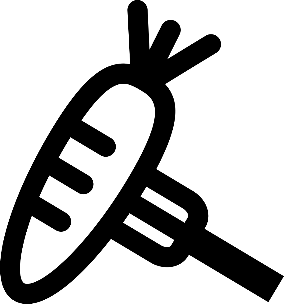 Fork With A Carrot Outline - Zanahoria Con Tenedor Clipart (916x980), Png Download