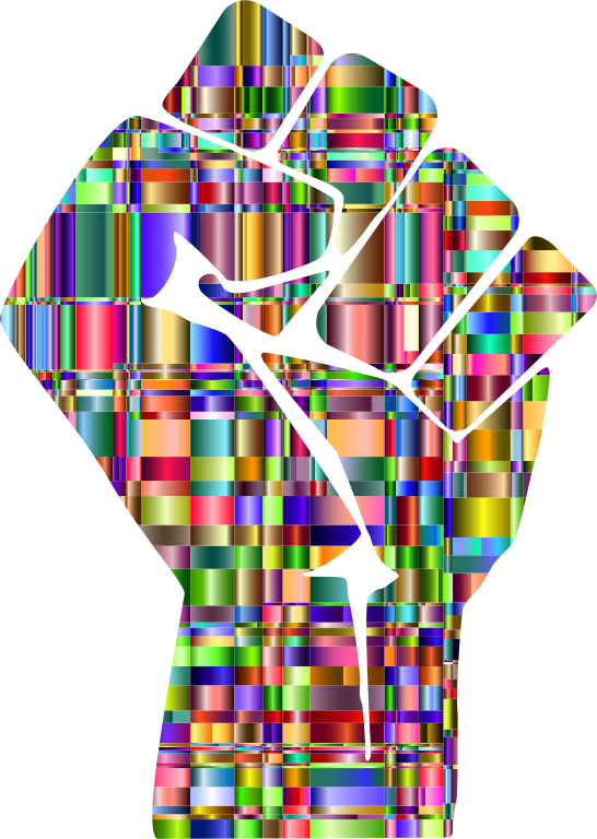 Checkered Chromatic Fist - Icon Clipart (546x768), Png Download