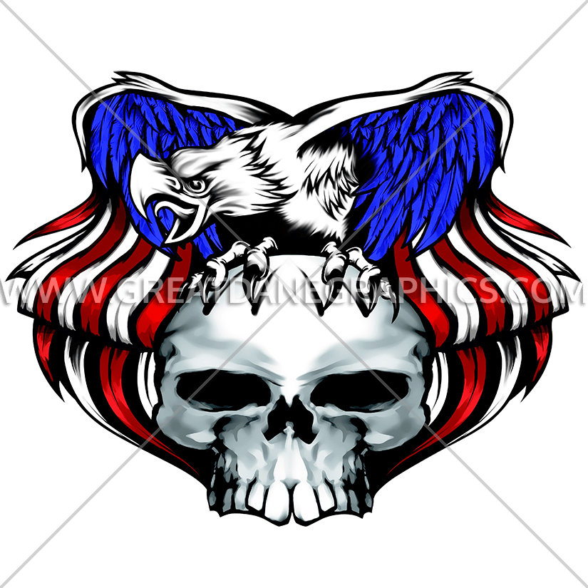 Clipart Skull Eagle - Eagle Skull Design Graphic Illustration - Png Download (825x825), Png Download
