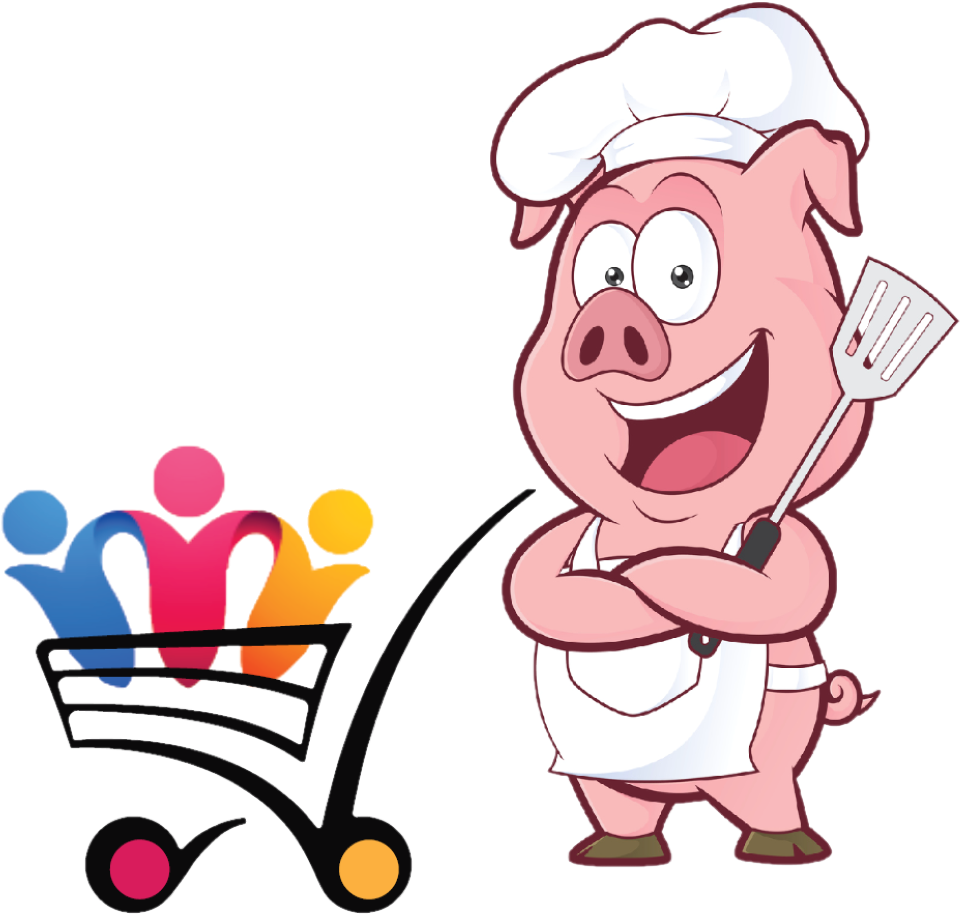 Bbq L2 - Pig Chef Clipart (974x940), Png Download