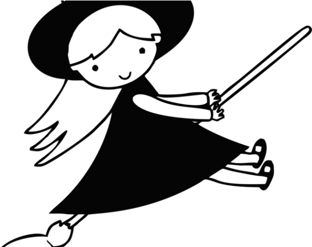 Cartoon Witch Cliparts - Clipart Witch Flying - Png Download (640x480), Png Download