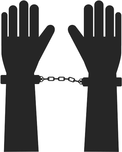 Handcuffs Glove Illustration - Handcuffed Silhouette Clipart (600x600), Png Download