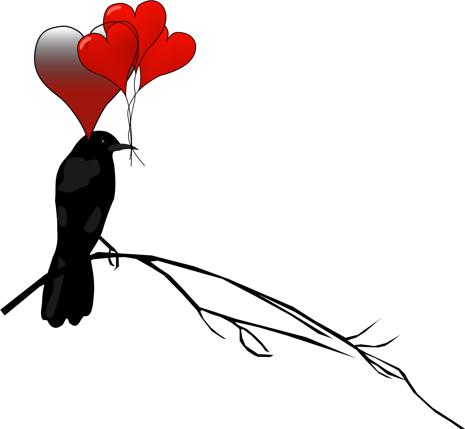 Valentines Day And Raven Clipart (1600x1600), Png Download