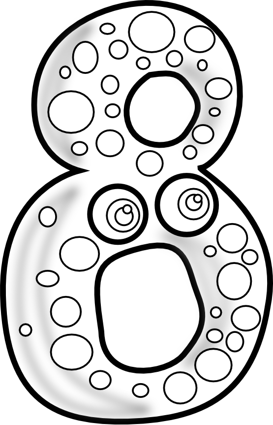 Number Clip Art Black And White - Number 8 Clip Art Black And White - Png Download (555x863), Png Download