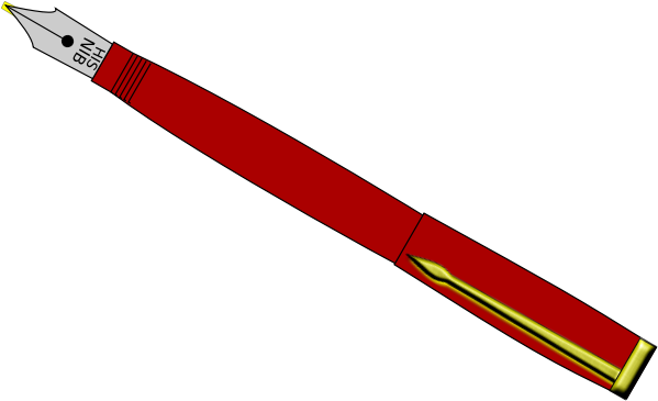 Fountain Pen-1574779651 - Orange Clipart (600x600), Png Download