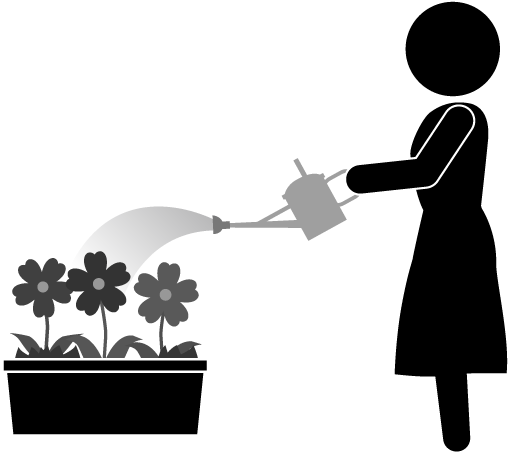 Urban Gardening Silhouette Clipart (640x640), Png Download