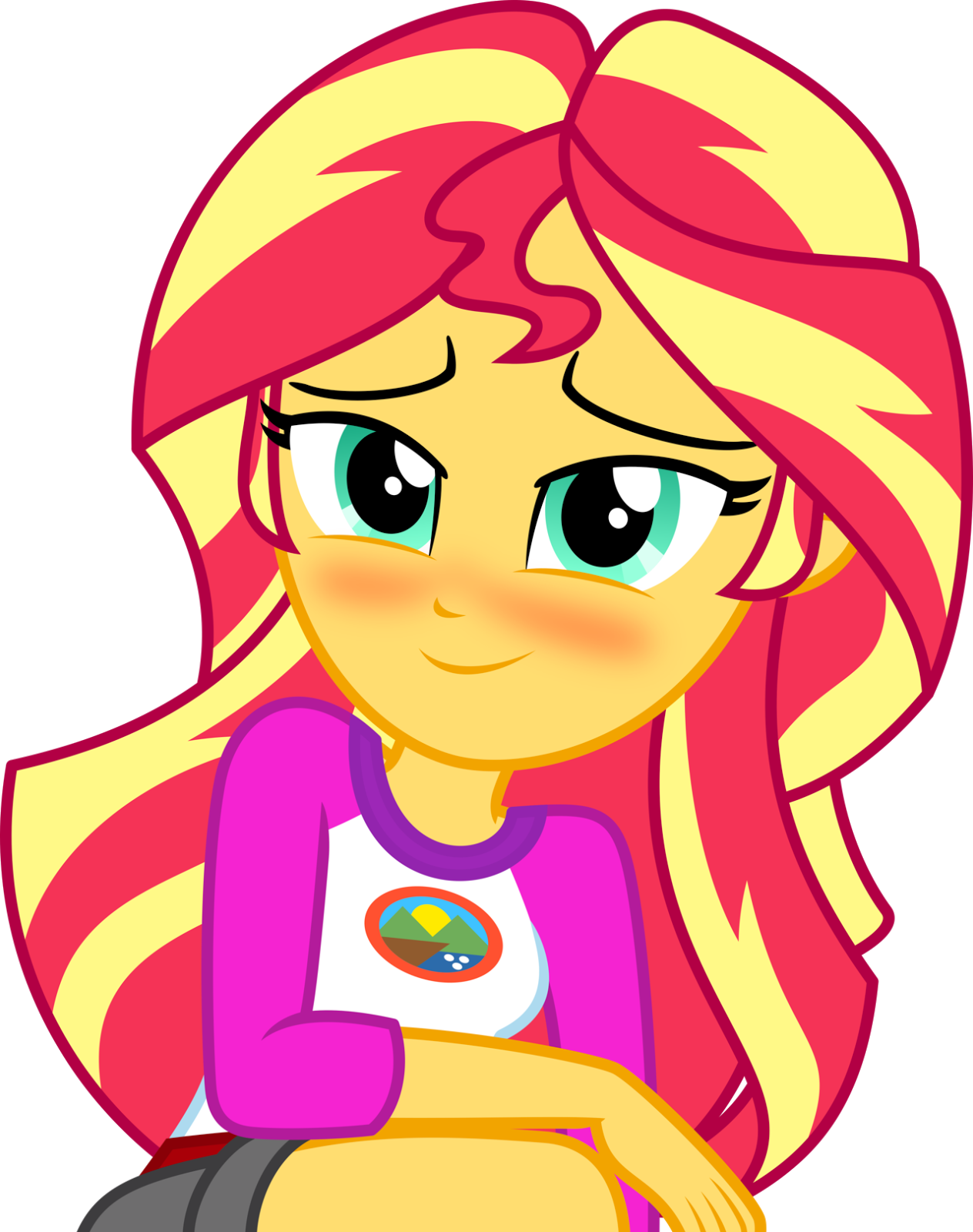 Sunset Shimmer Blushing Clipart (1264x1600), Png Download