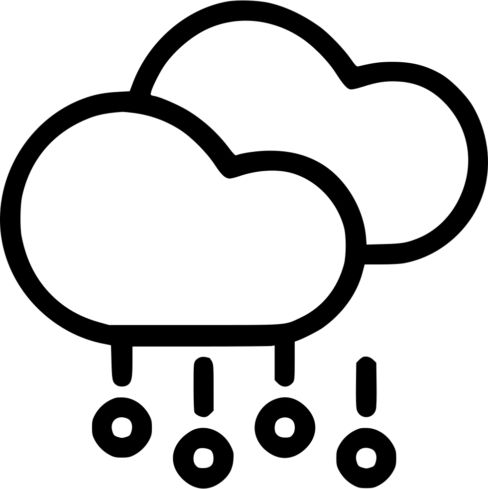 Cloud Clouds Hail Stone Rain Rainfall - Snowy Clipart Black And White - Png Download (980x982), Png Download
