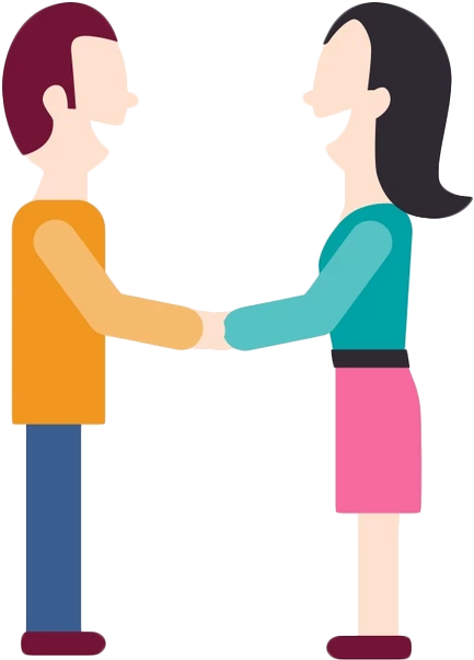Men And Women Shake Hands Silhouette Png Download - Woman And Man Shake Hands Clipart (804x804), Png Download