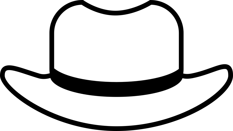 Hat Outline With Black Lining Clipart (980x550), Png Download