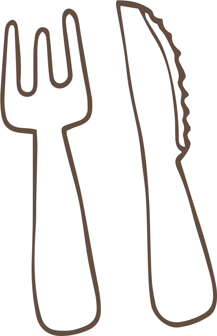 Knife And Fork Drawing - Food Clipart (1200x1200), Png Download