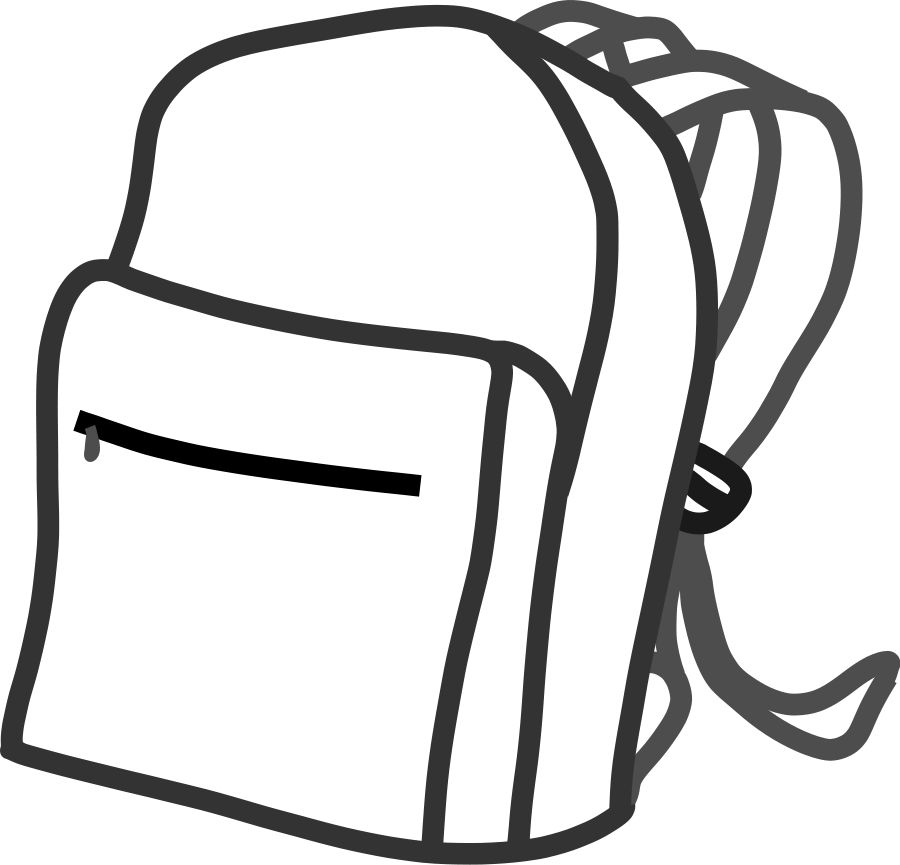 Clipart Black And White School Picture Royalty Free - School Bag Outline - Png Download (900x865), Png Download