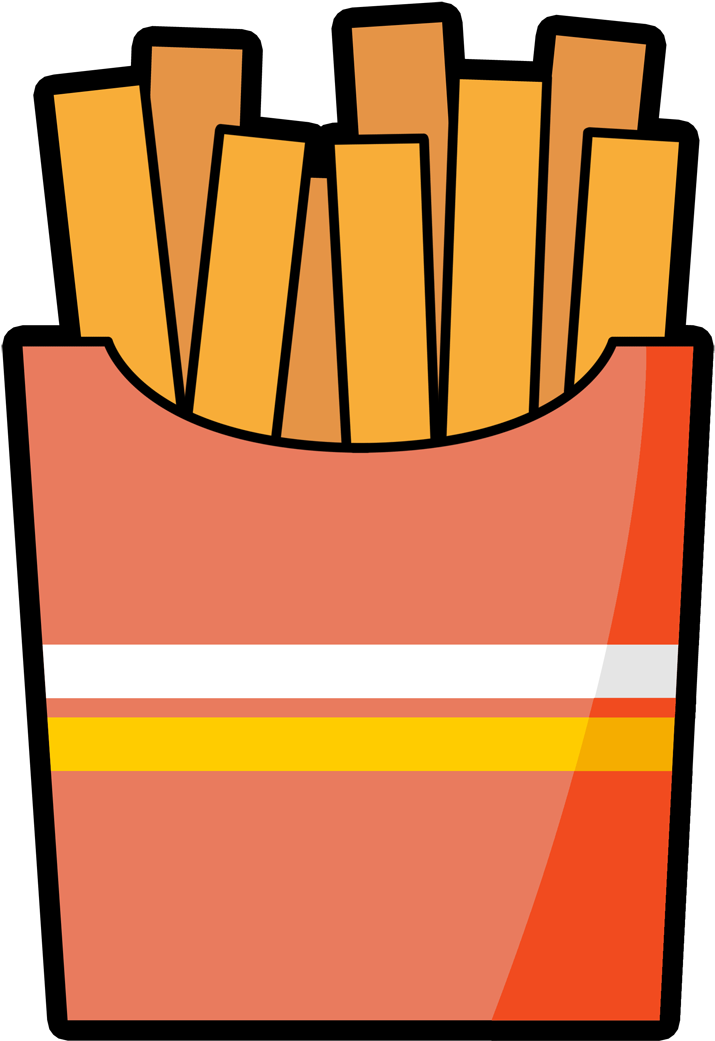French Fries Clipart - French Fried Cartoon Png Transparent Png (715x1041), Png Download