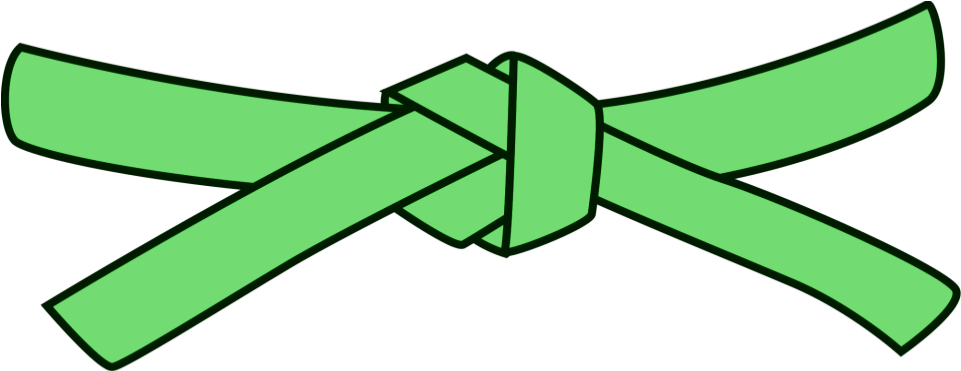 Orange And Green Belt Judo Clipart (960x720), Png Download