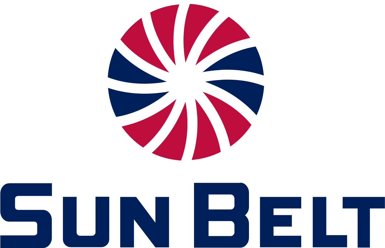 Sun Belt Logo In South Alabama Colors - Sun Belt Conference Clipart (1268x818), Png Download