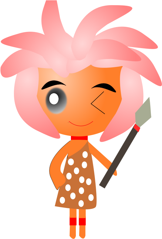 Paint Cartoon Brush Clipart (566x800), Png Download