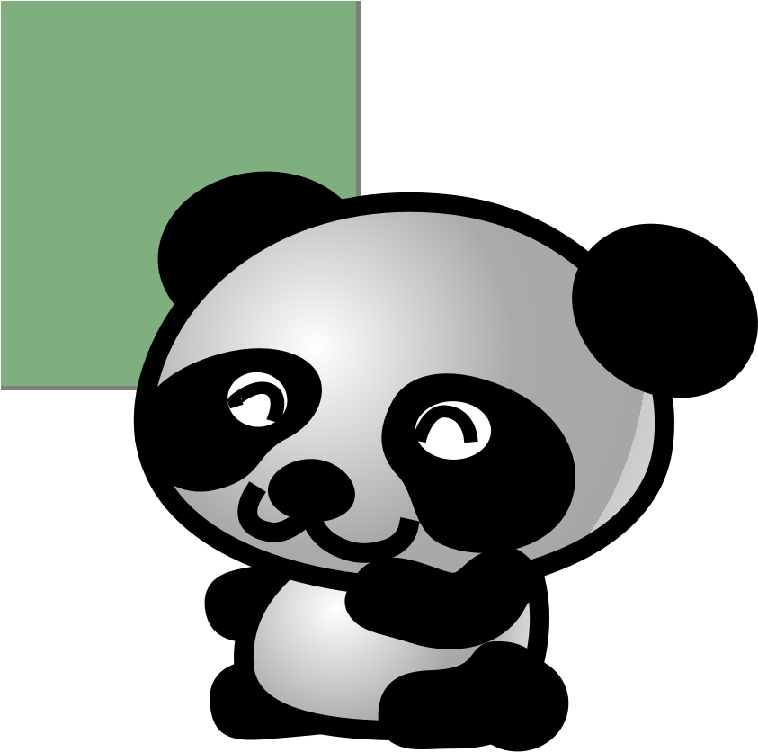Panda Green Background Smaller Svg Clip Arts - Panda Clipart No Background - Png Download (1024x1024), Png Download