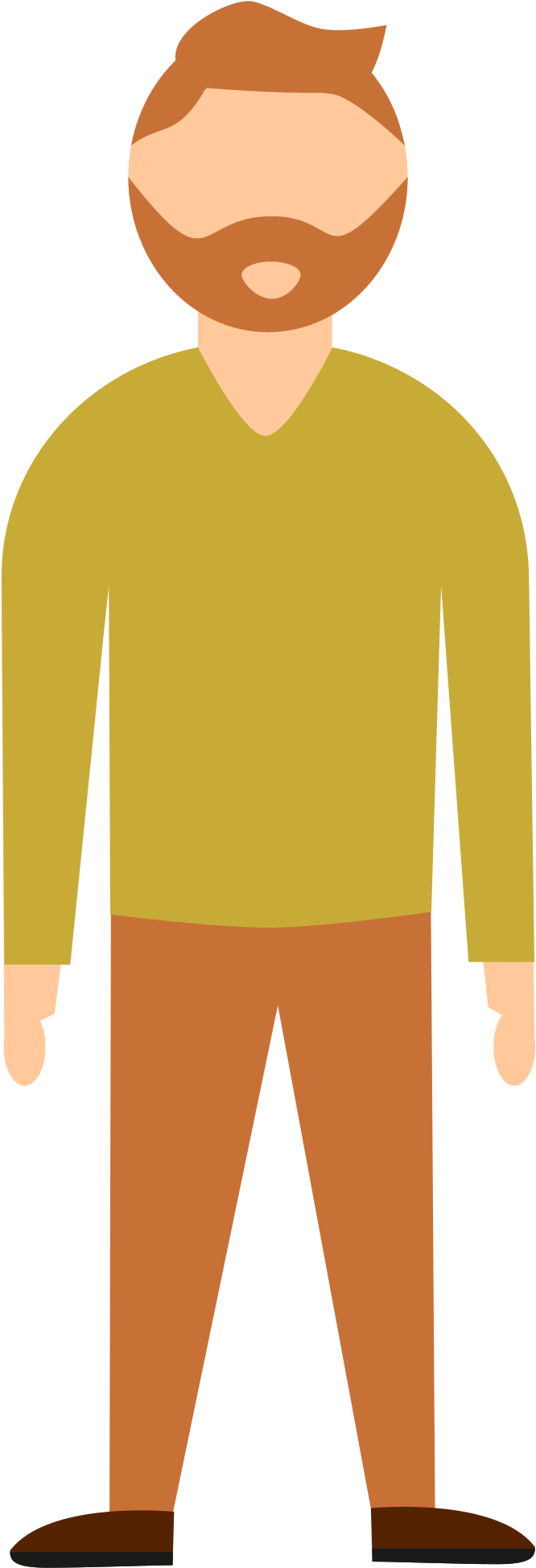 Man With Barbe Clip Arts - Clipart Man With Beard - Png Download (1697x2400), Png Download