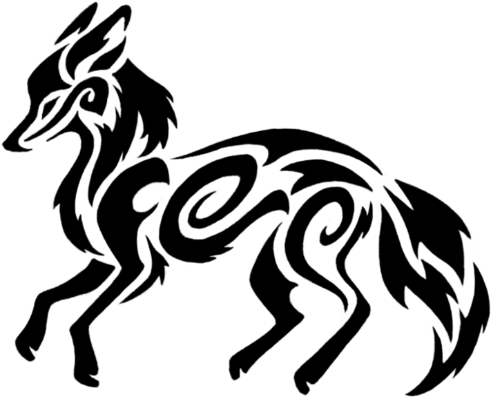 Fox Black And White Png Clipart (1003x797), Png Download