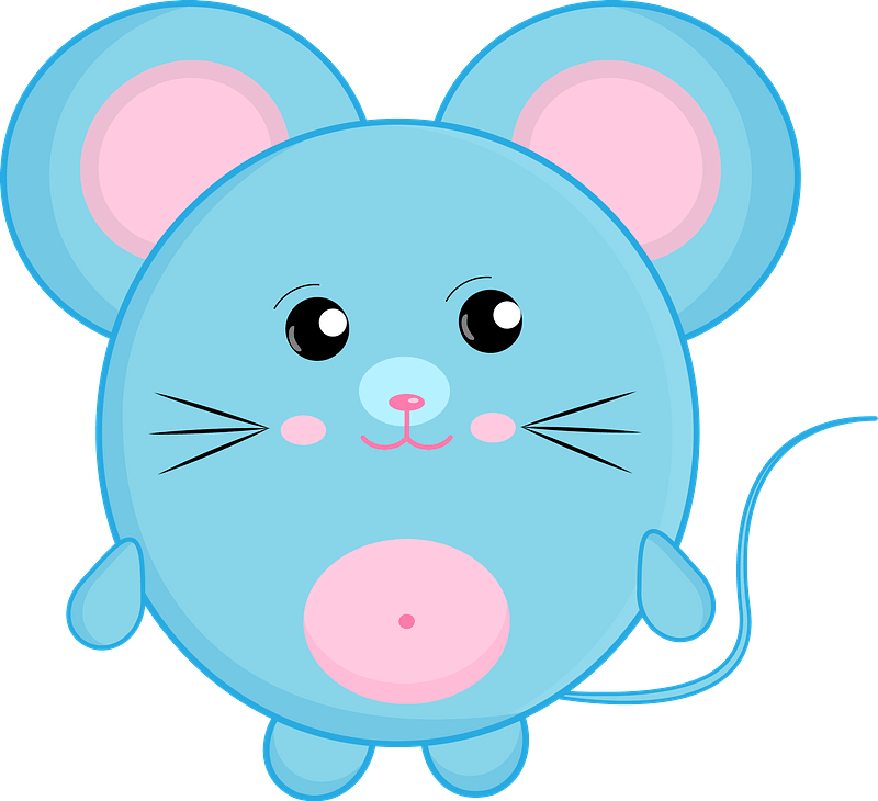 Blue Cartoon Mouse Clipart - Cartoon - Png Download (800x730), Png Download