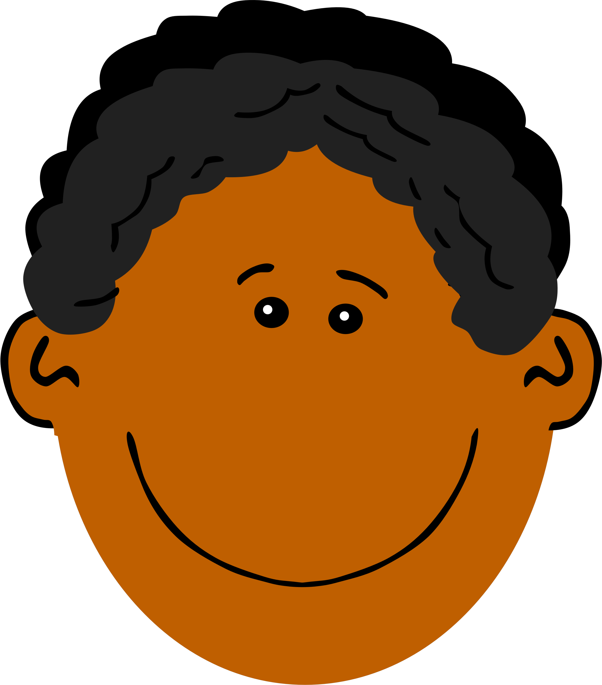 Father Clipart Brown Hair - Boy Face Clipart Black And White - Png Download (2088x2377), Png Download