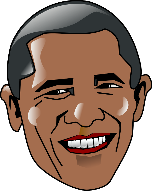 Brown Hair Clipart Daddy - Barack Obama Cartoon Png Transparent Png (635x800), Png Download
