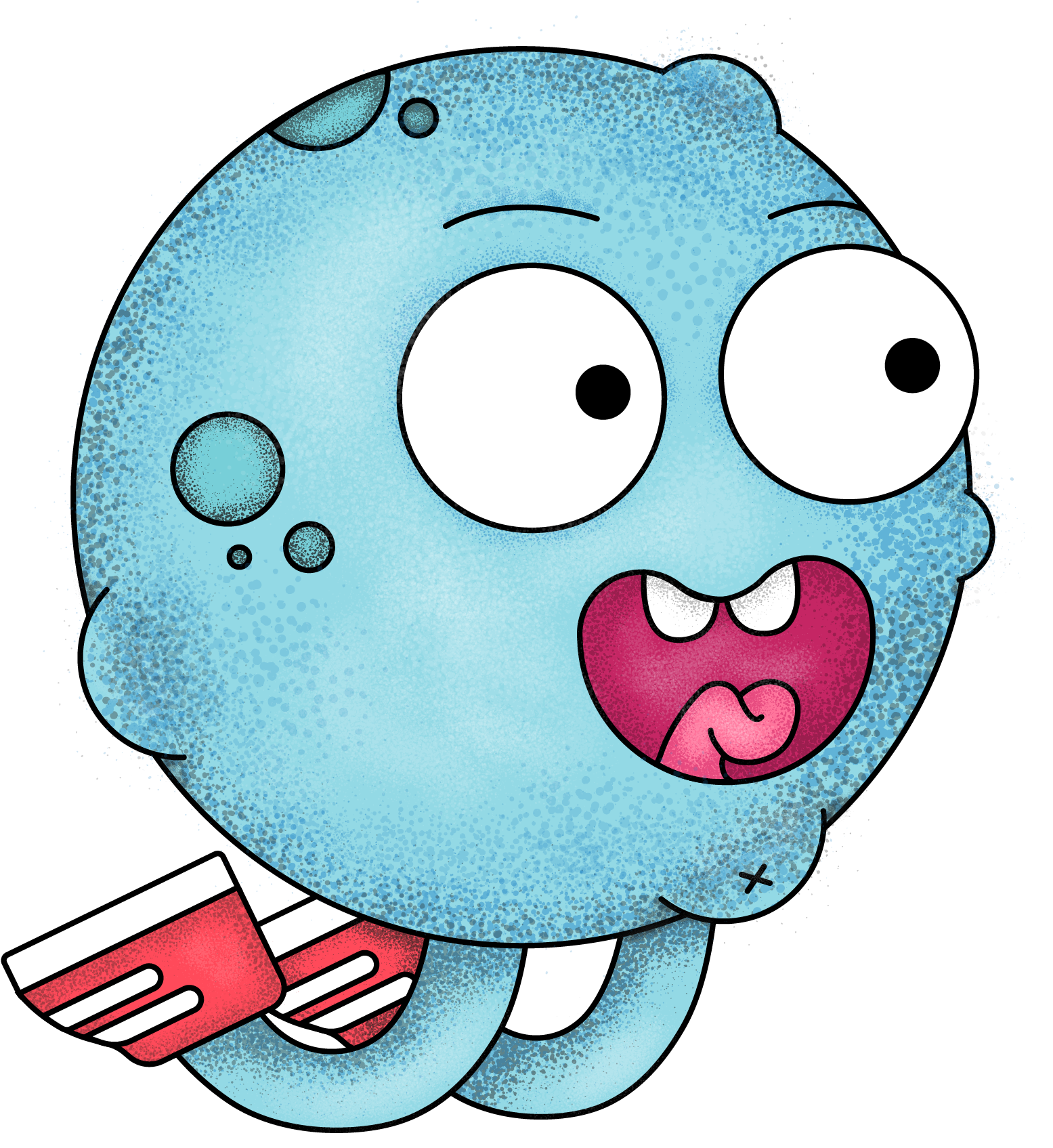 Blue Moon - Cartoon Clipart (1684x1788), Png Download