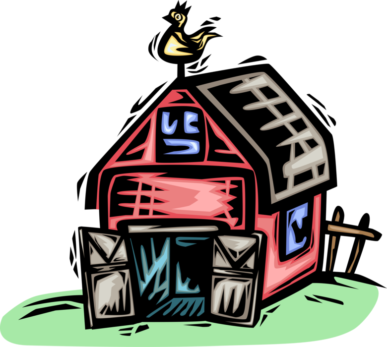 Vector Illustration Of Farming Operation Farm Barn Clipart (780x700), Png Download
