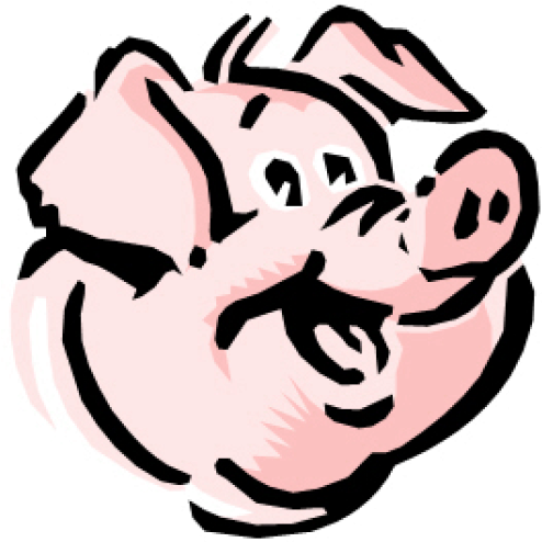 Wild Boar Drawing Pig Roast Clip Art - Happy Pig Face Cartoon - Png Download (600x557), Png Download