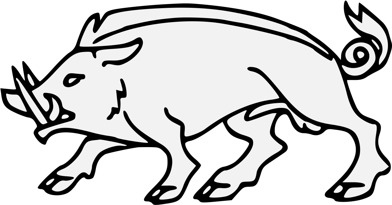 Boar Passant Clipart (1368x712), Png Download
