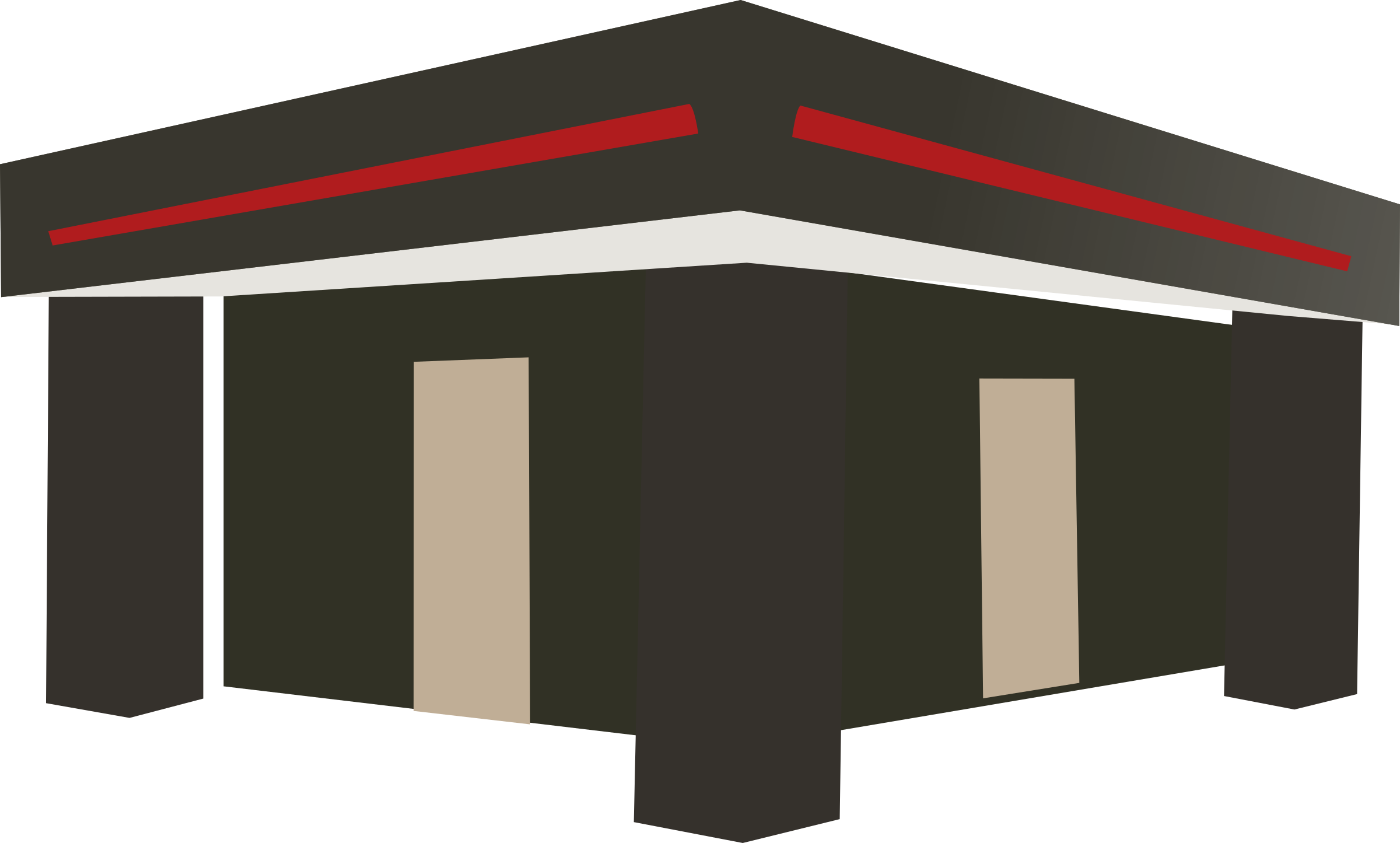 Stand Clip Arts - Flat Roof Png Transparent Png (2400x1445), Png Download