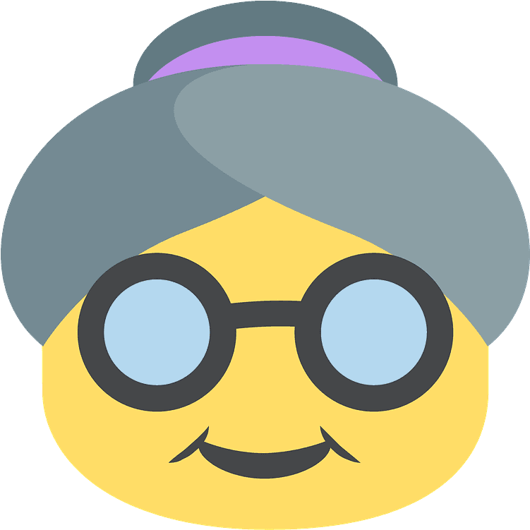 Old Woman Emoji Clipart - Old Age Emoji - Png Download (800x800), Png Download