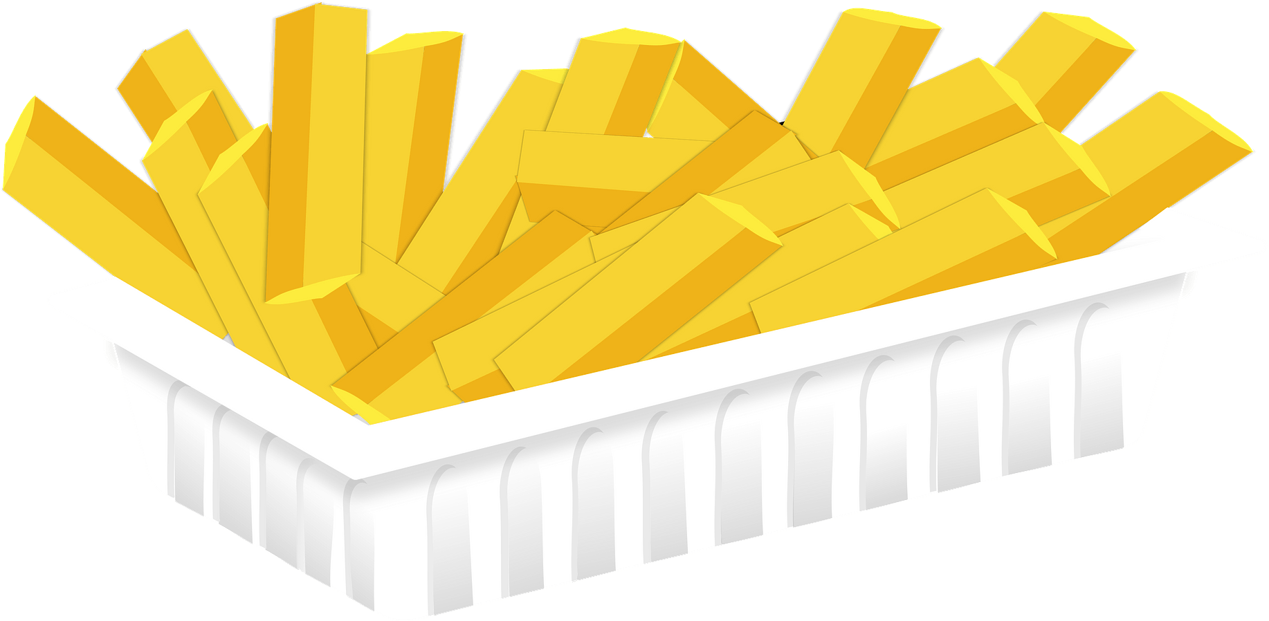 Cartoon French Fries On A Plate Clipart (1920x959), Png Download