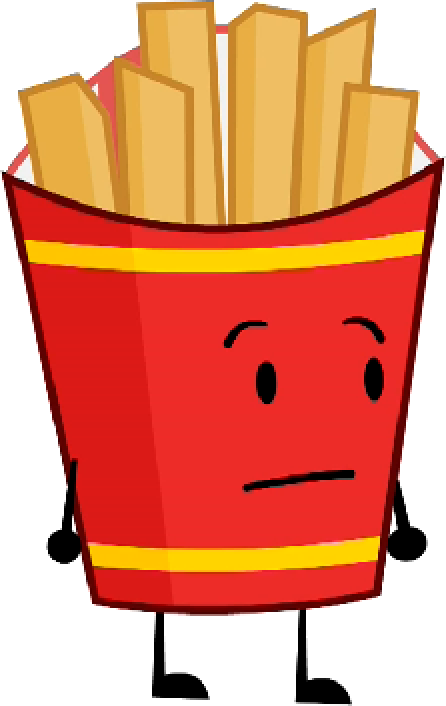 Battle For Dream Island Fries - Cartoon French Fries Png Clipart (446x706), Png Download