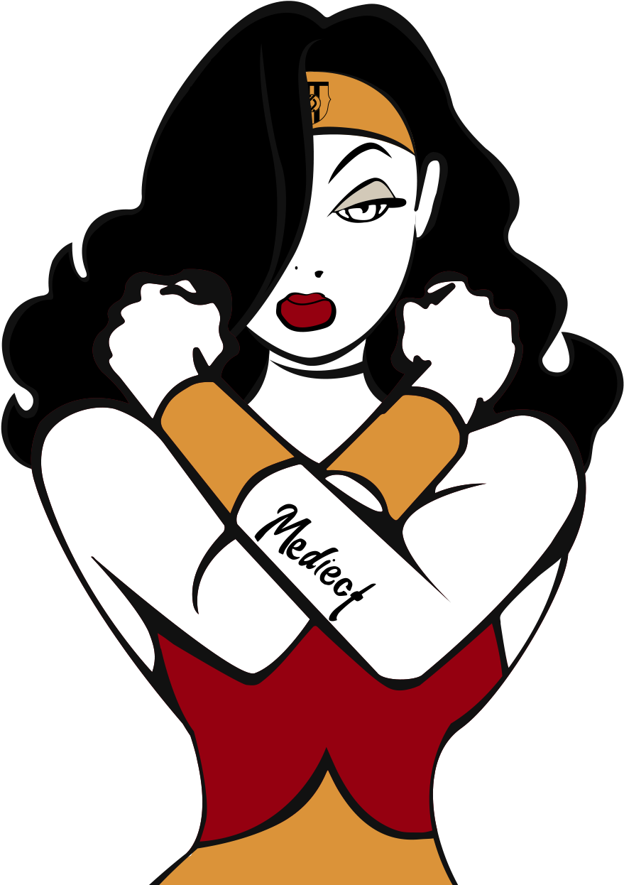 Maski Mediect Wonder Woman Clipart (900x1308), Png Download