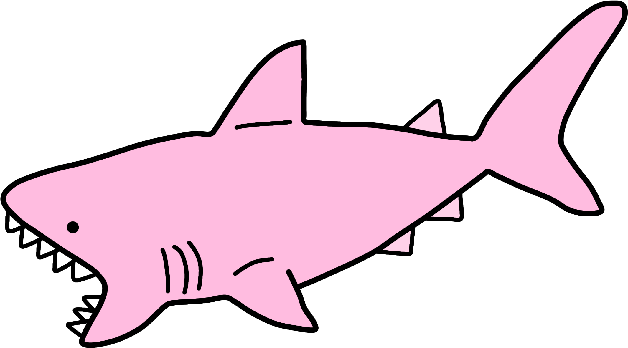 #shark #pink #pastel #light #cute #animal #water #teeth - Cute Pink Shark Clipart (2289x2289), Png Download