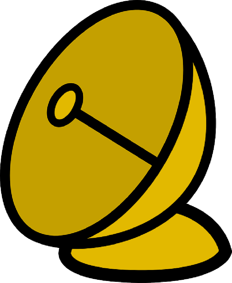 Satellite, Flat, Icon, Cartoon, Dish, Antenna, Signal - Antenna Clip Art - Png Download (800x978), Png Download