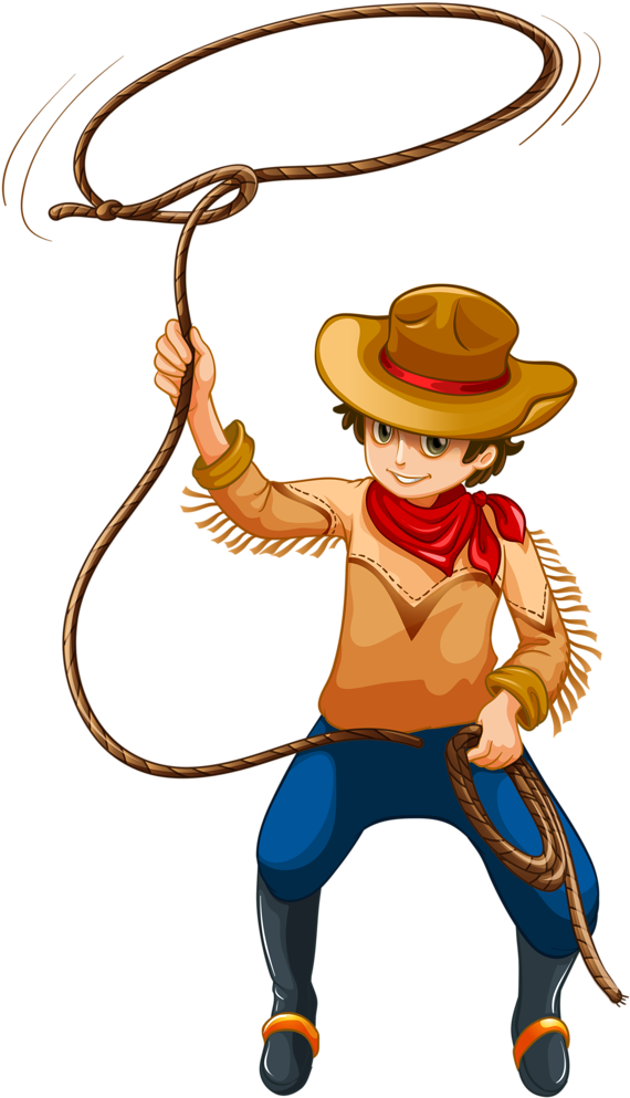 Cartoon Cowboys Drawings Clipart (592x1024), Png Download