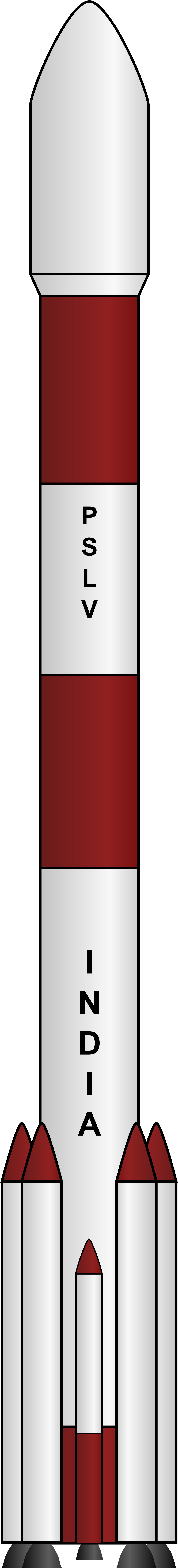 Pslv Rocket Clipart - Draw A Pslv Rocket - Png Download (2000x9443), Png Download