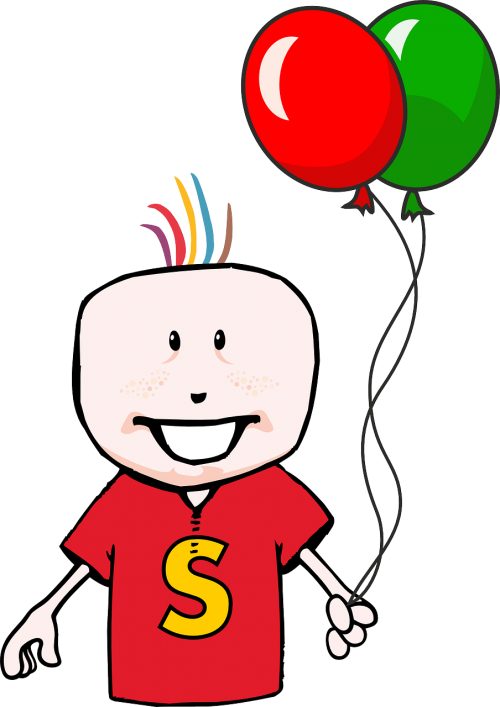 Balloon Happy Child - Birthday Boy In Png Clipart (500x707), Png Download
