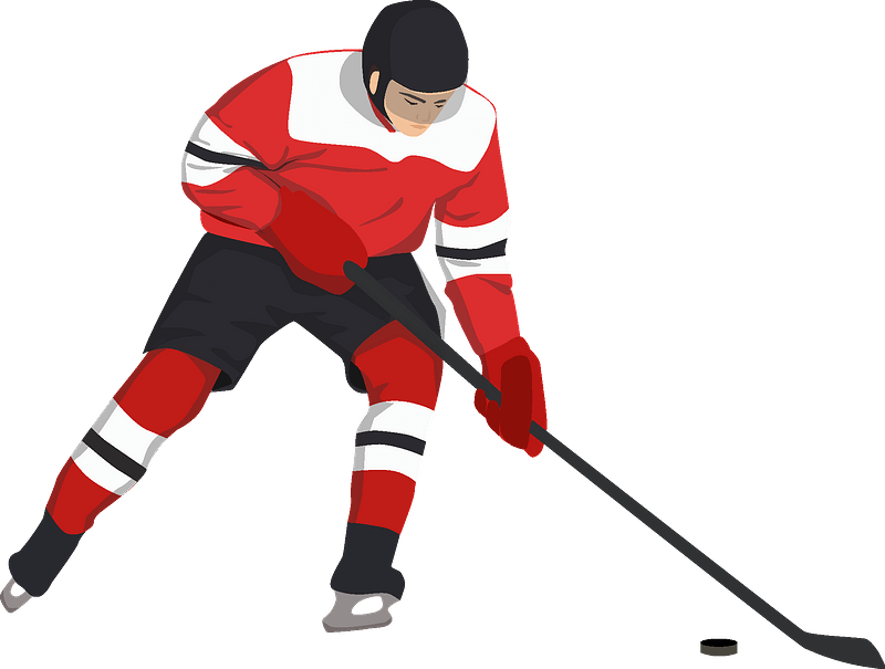 Hockey Player Clipart - College Ice Hockey - Png Download (800x605), Png Download