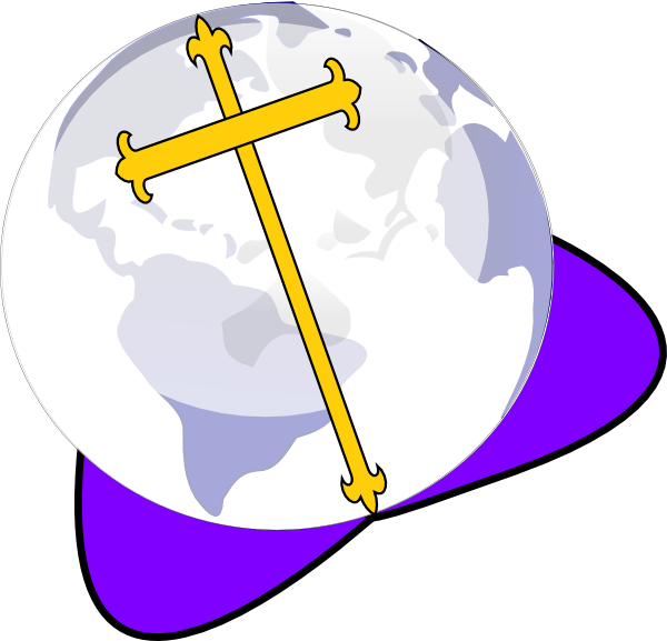 Clipart Globe Fancy - Transparent Globe And Cross - Png Download (600x577), Png Download