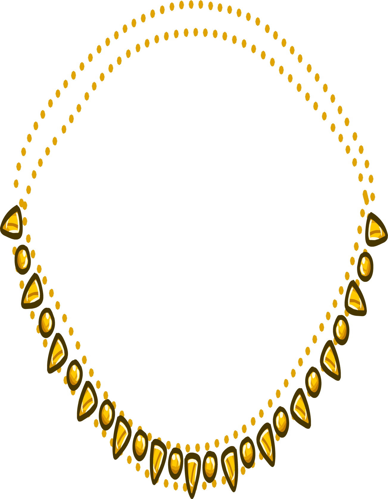 Necklace Clipart Png Format - Golden Necklace Png Icon Transparent Png (1303x1675), Png Download